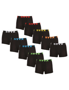 10PACK boxeri bărbați Styx elastic sport negru (10G9601) XXL
