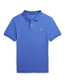 Polo Ralph Lauren tricouri polo din bumbac pentru copii culoarea albastru marin, neted