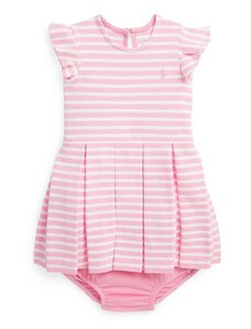Polo Ralph Lauren rochie din bumbac pentru bebeluși culoarea roz, mini, evazati