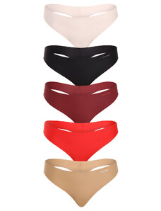 5PACK tanga pentru femei Calvin Klein fără cusur multicolor (QD5147E-HW1) M