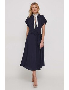 Lauren Ralph Lauren rochie culoarea albastru marin, midi, evazati
