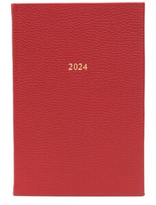 Aspinal Of London 2024 A5-sized pebbled diary - Red