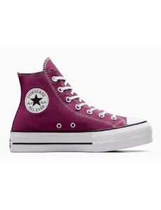 Converse teniși Chuck Taylor All Star Lift femei, culoarea violet, A05471C