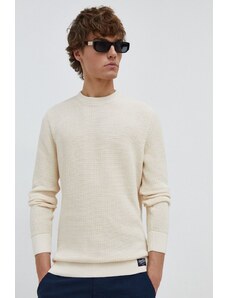 Superdry pulover de bumbac culoarea bej, light