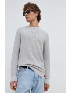 Superdry pulover de bumbac culoarea gri, light