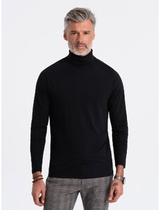 Ombre Bluză cu guler înalt pentru bărbați cu mânecă lungă - negru V1 OM-LSCL-0112
