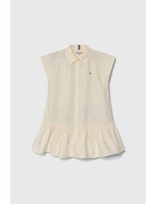 Tommy Hilfiger rochie din bumbac pentru copii culoarea bej, mini, drept