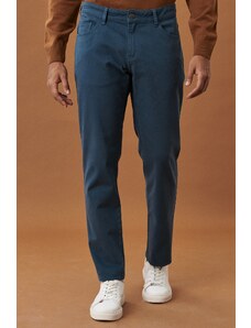AC&Co / Altınyıldız Classics Men's Petrol Slim Fit Slim Fit Cotton Flexible Chino Trousers.