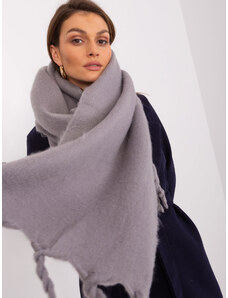 Fashionhunters Women's grey scarf with fringe