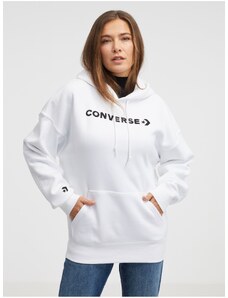 White Women's Converse Embroidered Wordmark Hoodie - Women