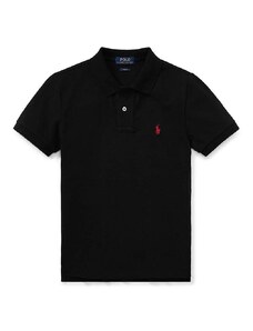 Polo Ralph Lauren tricouri polo din bumbac pentru copii culoarea negru, neted