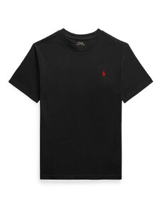 Polo Ralph Lauren tricou de bumbac pentru copii culoarea negru, neted