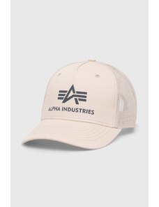 Alpha Industries șapcă culoarea bej, cu imprimeu