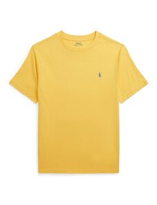 Polo Ralph Lauren tricou de bumbac pentru copii culoarea galben, neted
