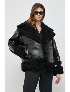 Karl Lagerfeld geaca femei, culoarea negru, de tranzitie, oversize
