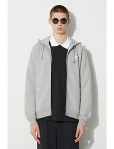 adidas Originals bluză bărbați, culoarea gri, cu glugă, melanj