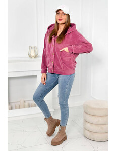 Kesi Fleece jacket with hood dark pink