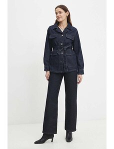 Answear Lab geaca jeans femei, culoarea albastru marin, de tranzitie