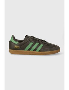 adidas Originals sneakers din piele Samba OG culoarea verde, IG6175