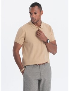 Ombre Clothing Men's classic cotton polo shirt - beige S1374