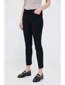 GAP pantaloni femei, culoarea negru, mulata, medium waist