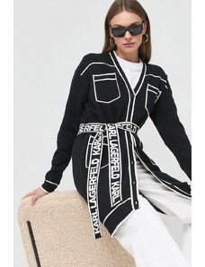 Karl Lagerfeld cardigan din amestec de lana femei, culoarea negru