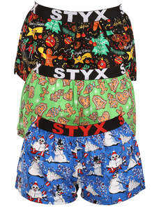 3PACK pantaloni scurți pentru femei Styx art sports cauciuc multicolor (3T17134) L