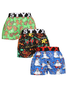 3PACK Boxeri largi pentru copii Styx art sports cauciuc multicolor (3BJ17134) 6-8 ani