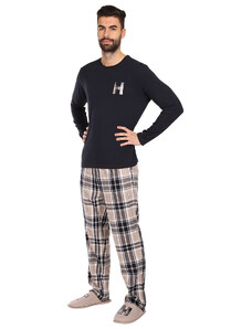 Pijamale pentru bărbați Tommy Hilfiger cu papuci multicolore în cutie cadou (UM0UM02989 0S1) M