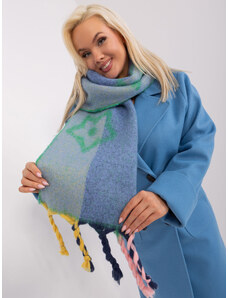 Fashionhunters Green women's scarf with fringe