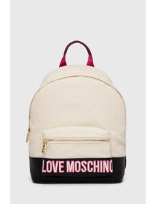 Love Moschino rucsac femei, culoarea bej, mare, cu imprimeu