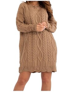 Rochie maro tricotata cu model impletitura