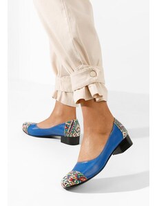 Zapatos Pantofi dama piele naturala Romina albastri