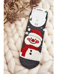 Kesi Women's Christmas Socks with Snowman Grey