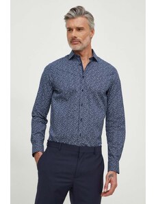 Tommy Hilfiger cămașă bărbați, culoarea bleumarin, cu guler italian, slim MW0MW33836