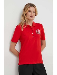 Tommy Hilfiger tricou polo femei, culoarea roșu WW0WW41061