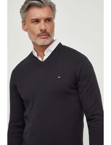 Tommy Hilfiger pulover de bumbac culoarea negru, light MW0MW32022