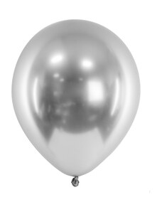 Partydeco Set 50 Baloane Latex Argintii Glossy, 30 cm