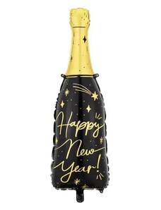 Partydeco Balon Folie Sticla Sampanie Happy New Year - 98 cm