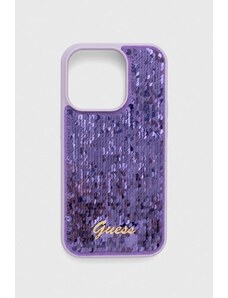 Guess husă pentru telefon iPhone 14 Pro 6.1" culoarea violet