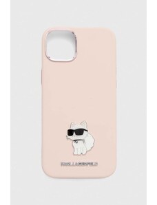 Karl Lagerfeld husă pentru telefon iPhone 15 Plus / 14 Plus 6.7'' culoarea roz
