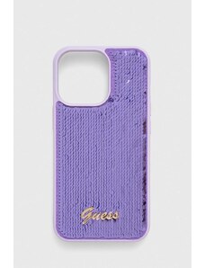 Guess husă pentru telefon iPhone 13 Pro / 13 6.1" culoarea violet