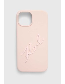 Karl Lagerfeld husă pentru telefon iPhone 15 / 14 / 13 6.1'' culoarea roz