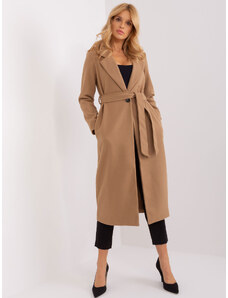 Fashionhunters Camel long coat with belt OCH BELLA