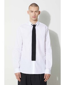 Neil Barrett cămașă SLIM BOLT COLLAR DETAIL bărbați, culoarea alb, cu guler clasic, slim, NBV6CM170C.V000S.100
