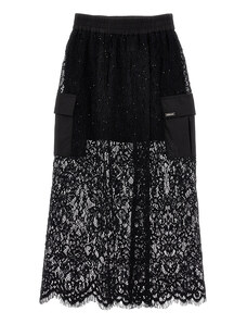 MONNALISA Long Sequined Lace Skirt