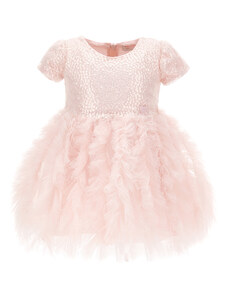 MONNALISA Silk Hand Tulle And Sequin Dress