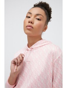 Guess bluza femei, culoarea roz, cu glugă, modelator