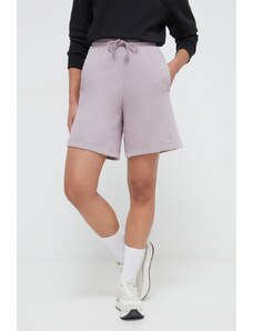 adidas pantaloni scurți femei, culoarea violet, uni, high waist IW3800