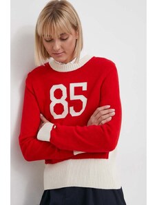 Tommy Hilfiger pulover din amestec de lână femei, culoarea roșu, light WW0WW40718